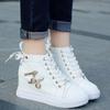 Fashion Comemore 2025 Spring New Inner Heightening Women's Platform Shoes Casual Shoes White High Top Sneakers Short Leather Ankle Boots