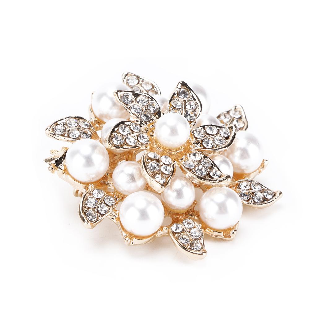 Brooch Flower Pearl Alloy Fashion for Exquisite Present Cloth Decorations