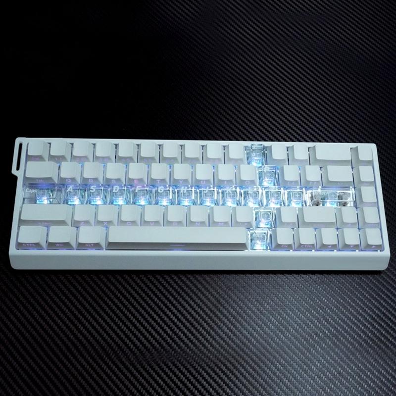 PC Material Transparents Keycaps with Crystal Jelly Swords Pattern 18Key Set Original Height for Long Use in Low Light