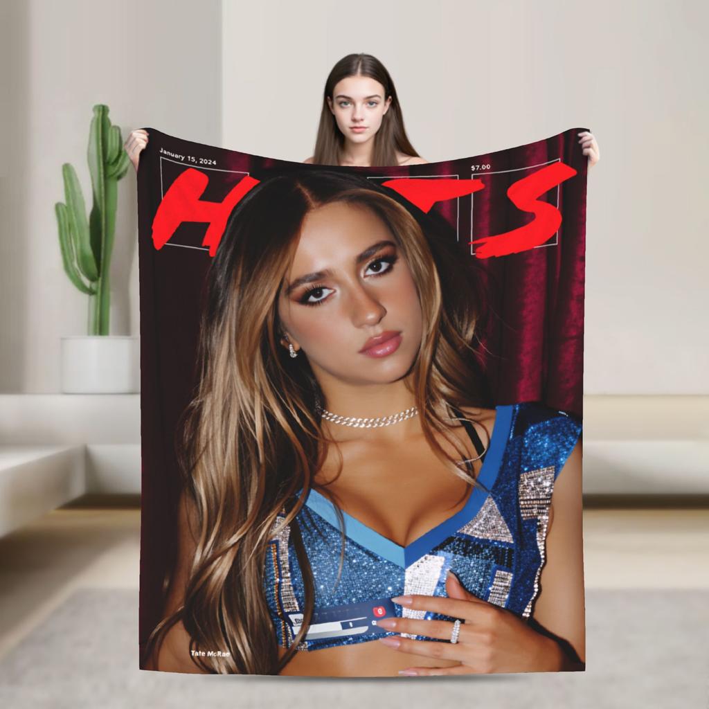 Coperta di Flanella Tate McRae Cantante Canadese Coperta Morbidissima per Divano Letto Viaggio Copriletto Novità Copri Divano Letto