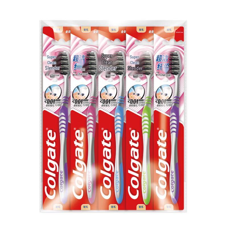Colgate Ultra Clean Charcoal Soft Bristle Toothbrush 10-Pack