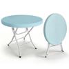 80cm Round Folding Table, Cocktail, Bistro, Easy To Set Up for Outdoor Party, Cafes, Backyard Indoor/Outdoor, Capacity Weight 136KG (Light Blue)