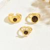 3Pcs/Set Tiger Eye Stone Ring Set Gold Color Sun Wave Open Adjustable Stackable Rings For Women Party Daily Wear