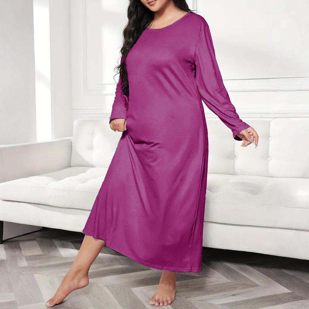 Damen Freizeitmode R-Ausschnitt Langarm Retro Weihnachtsprint Retro Kleid