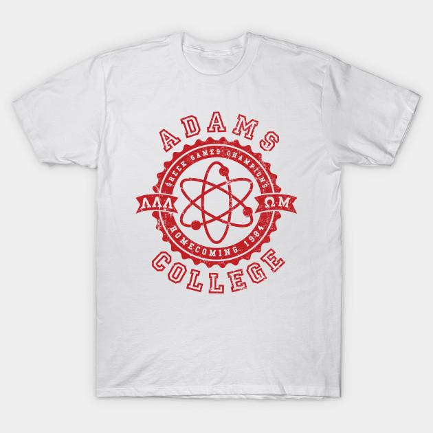 Men Black Print T-shirt Adams College No-Cut Transfer Paper Print Cotton Tshirt XL белый