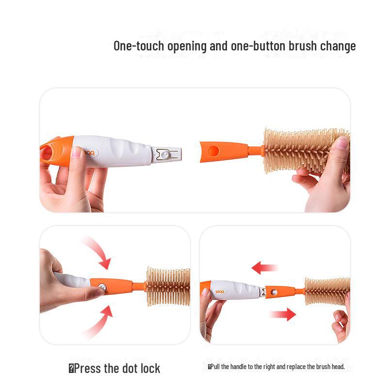 360° Drehendes Baby Silikon Schnuller- & Flaschenreinigungsbürsten-Set