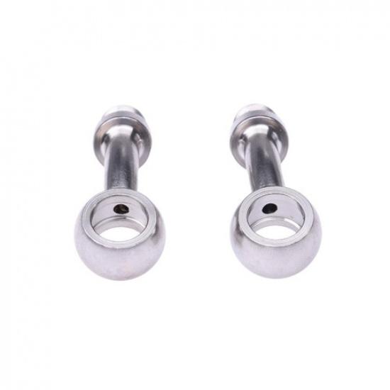 Pair 35Degree Stainless Steel Adaptor 3An 10Mm 3/8 for 05-07 Chevrolet GMC Yukon