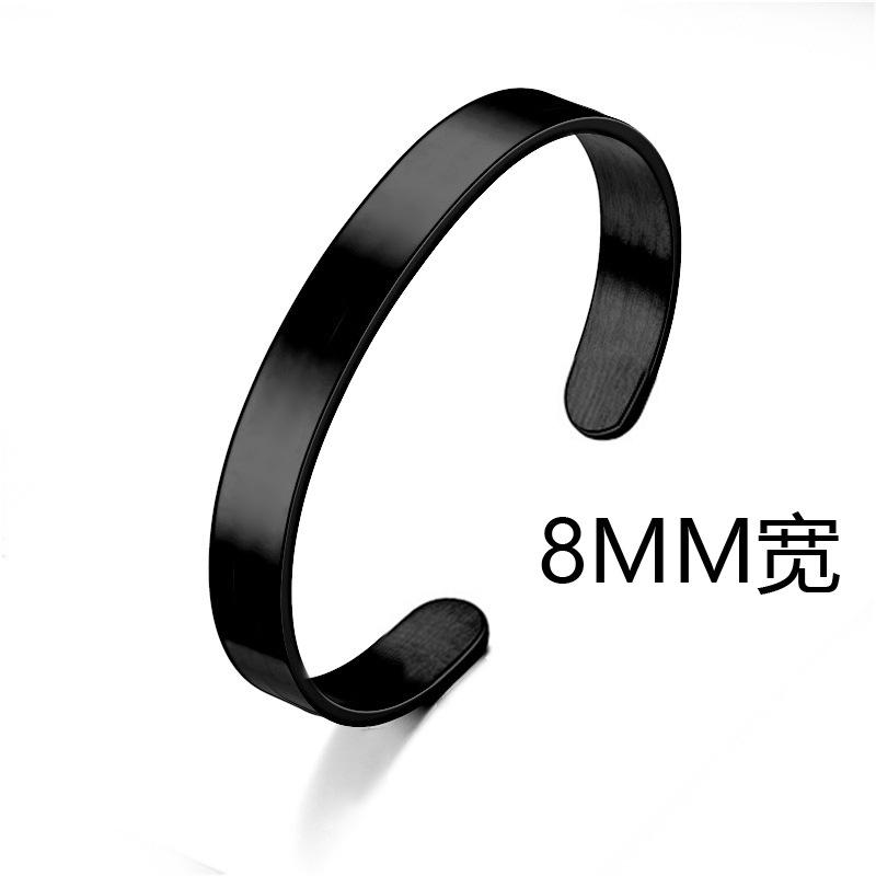 Simple Style 4mm/6mm/8mm Stainless Steel Open Bangle Unisex Unfading Not Allergic 3 Colors Charm Bracelet Leisure Pulseira Joias
