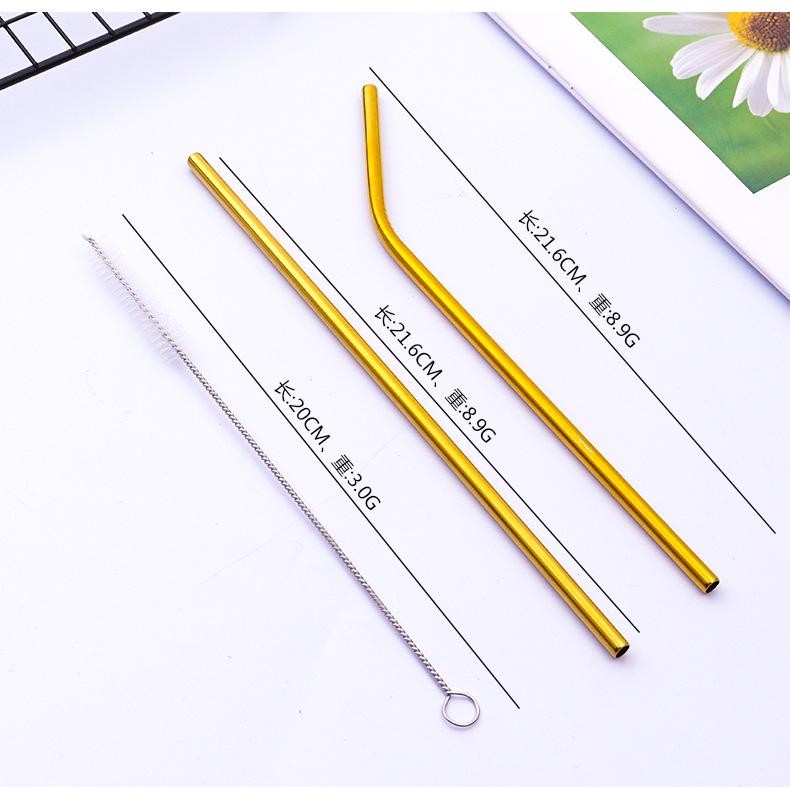 Korean Style Stainless Steel Cutlery Gift Set - Knife, Fork, Spoon, Straw