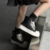 Fashion 2025 New Women Platform Ankle Sneakers Lace-Up Canvas Designer Shoes for Women Spring Autumn Trendy Platform Sneakers