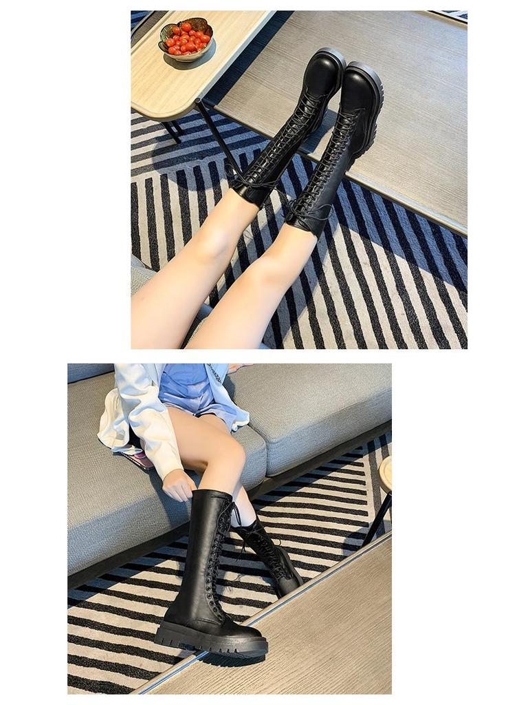 Autumn 2023 New Style Women's Knight Boots In Large Sizes, Thick Bottom, Strap High Boots - Available In Sizes 35-43