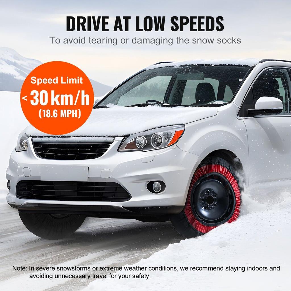 2PCS Thickened Snow Socks for Tires Snow Traction Tire Cover-Extra Large