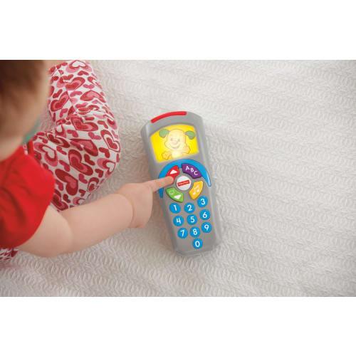 Fisher Price Doggie Bilingv Telecomanda Jucărie pentru bebeluși/copii mici Jucărie educațională/de învățare Numere engleză 6 luni și mai mult DRD26