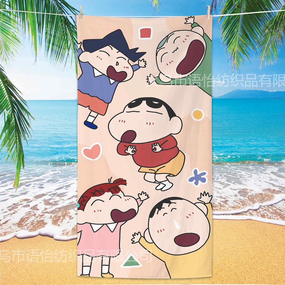 Extra Large Kids Quick Dry Bath Towel Cartoon Character Digital Print Double Sided Flannel Microfiber Beach Towel