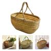 Vegetables Basket Hand Shopping Storage Baskets Garden Hod Fruit Open Bamboo Weaving