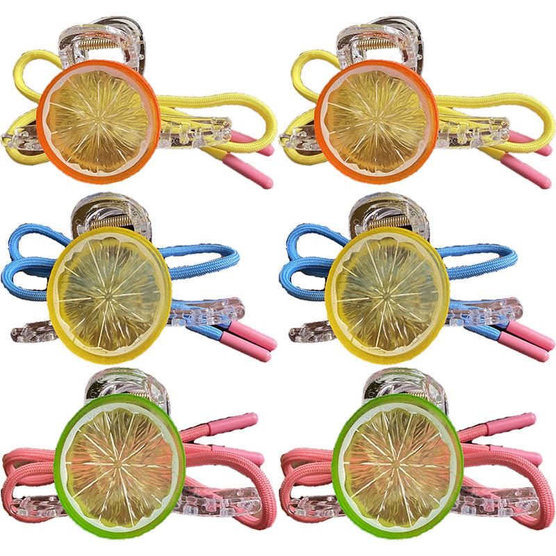 Lemon Fresh Hair Clip Female Korean Sweet Cute Fruit Bow Shark Clip Hair Accessories