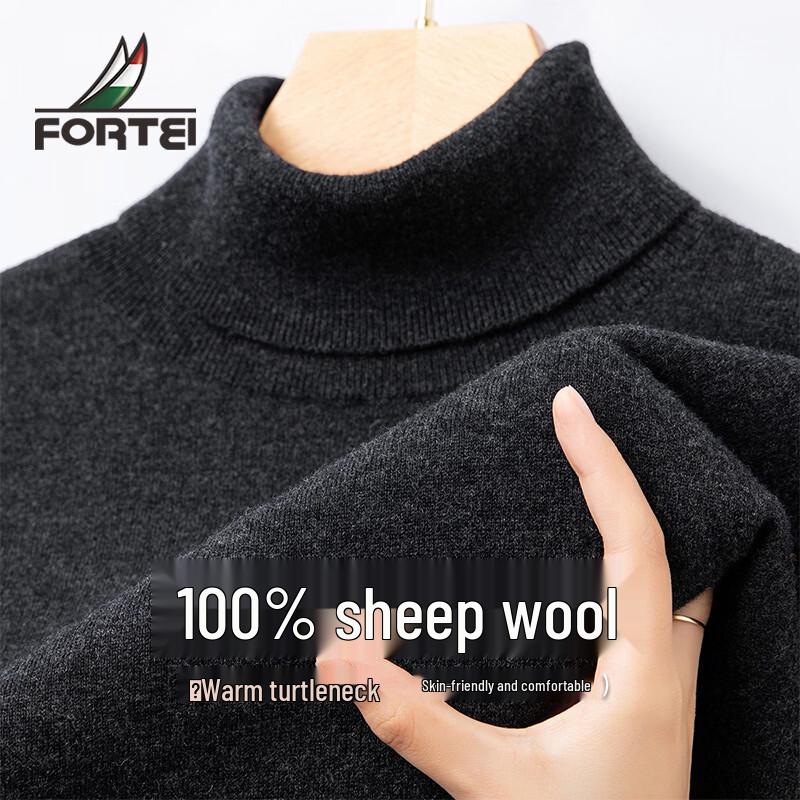 Men s 100% Merino Wool Turtleneck Sweater 50