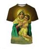 Mode Notre-Dame de Guadalupe Vierge Marie Imprimé T-shirts pour femmes Manches Courtes Col Rond Vêtements pour Hommes Confort Y2k Vêtements pour Femmes