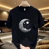 Unisexs Fitted Cotton Tshirts 5XL Black T Shirt Summer Wear Casual for Unisex Moon Star Print Tee Shirts White Unisex Clothing