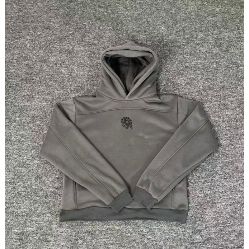 American Style Mertra Hoodie Embroidered Patch Loose Fit Fleece Lined Long Sleeve Couples Winter