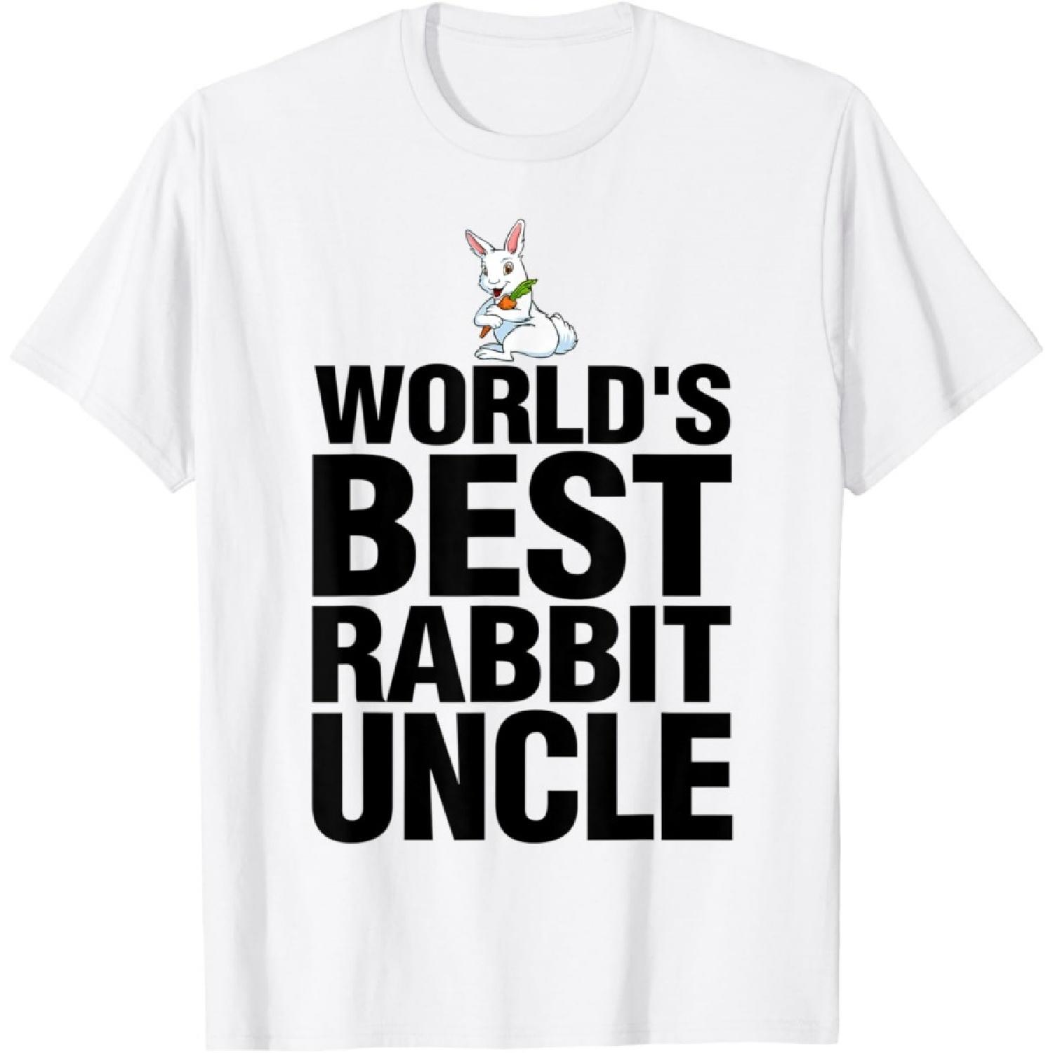 Funny Worlds Best Rabbit Uncle Shirts Women Crazy Bunny Lady T-Shirt S