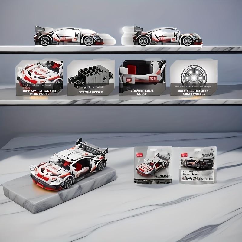 372 Particles White Assembled Building Block Sports Car 6-year-old Boys Like A Toy Gift