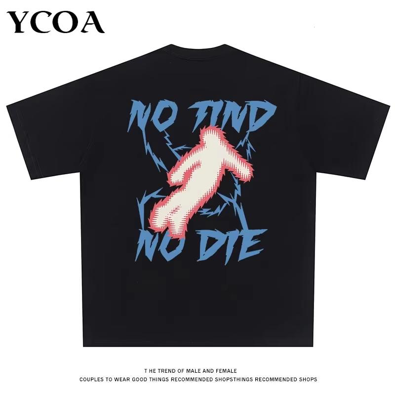 Unisexs Tshirt Cotton Hip Hop Yk Streetwear Graphic Loose Short Sleeve Black Oversized Tees Pulovers Harajuku Aesthetic Clothing