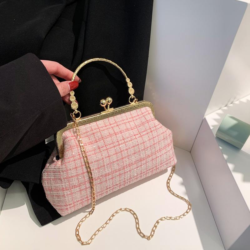 Fashion Chain Bag Women's 2025 Spring New Retro Simple Shoulder Shell Bag Casual Messenger Bag Women's Bag