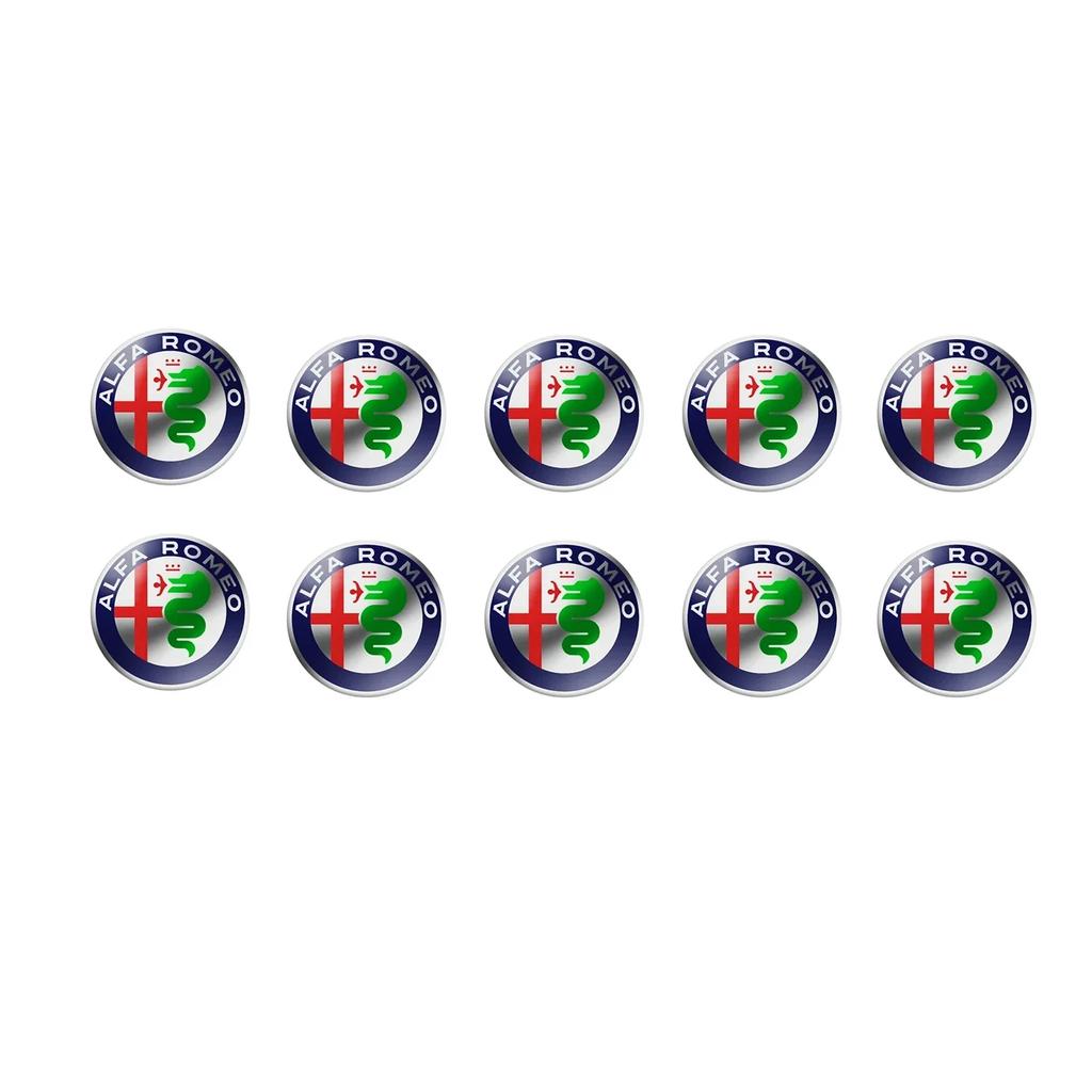 Hub Caps 5/10Pcs 14mm For Alfa Romeo Giulia Stelvio MiTo Giulietta Tonale ALFA Car Logo Remote Key Emblem Sticker Decoration Acc zr0