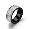 Luxury Personality Sparkle Five-row Zircon Stainless Steel Finger Rings for Men Women Fashion Couple Wedding Jewelry Accessories