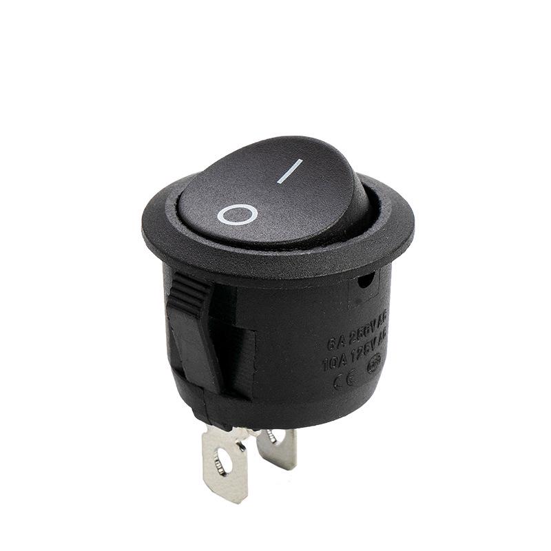 Eco-Friendly Black Two-Position Boat-Shaped Plastic Switch KCD1-5-101