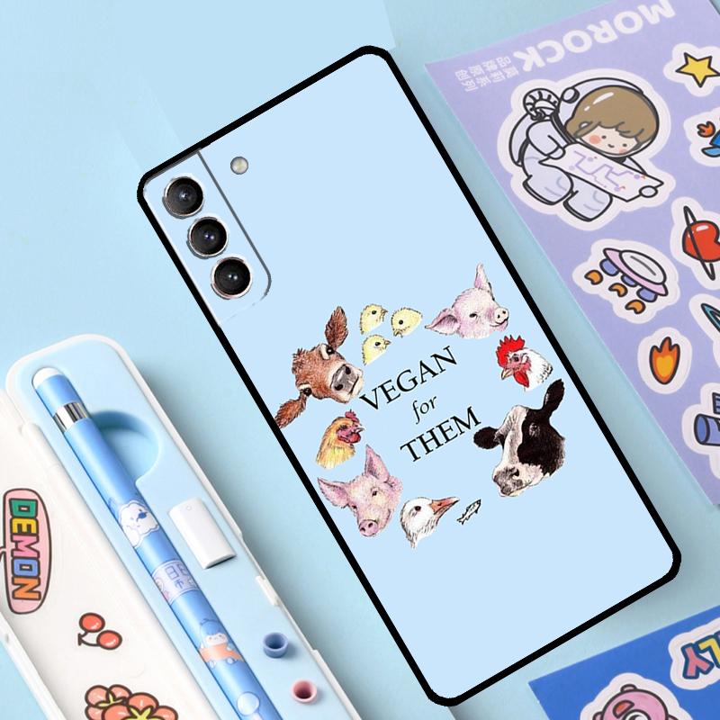 Go Vegan Case For Samsung Galaxy S23 S22 S21 Ultra S20 FE S9 S10 Note 10 Plus Note 20 Ultra Full Cover