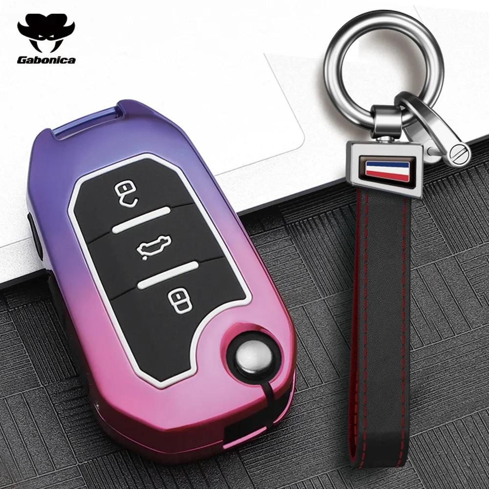 New Zinc Alloy Shell For Peugeot Gt 208 2008 308 3008 408 508 107 301 Citroen C4 Cactus C5 Ds4 Ds5 Car Key Cover Case Holder Fob