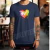 Multi Colored Heart T Shirt Vibrant Rainbow Style Retro Look Fit Perfect for Festivals Casual Pride Wear Vintage