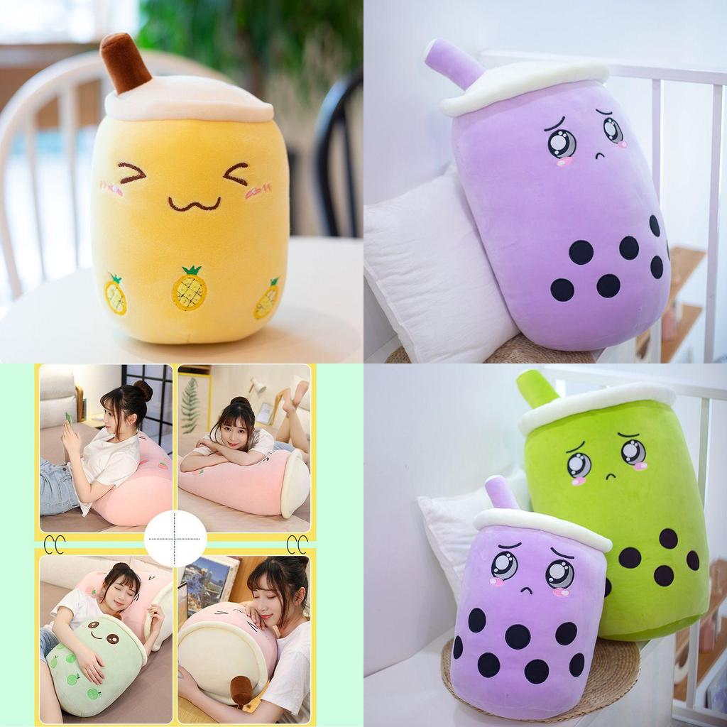 Entzückendes Bubble Tea Boba Tasse Plüschkissen für kuschelige Weichheit in 4 Größen