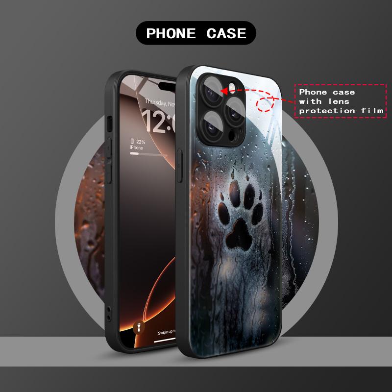 Water droplet dog footprint phone case suitable for iPhone 17 16 15 14 13 12 11 Pro/Max/Plus anti drop and shockproof back cover