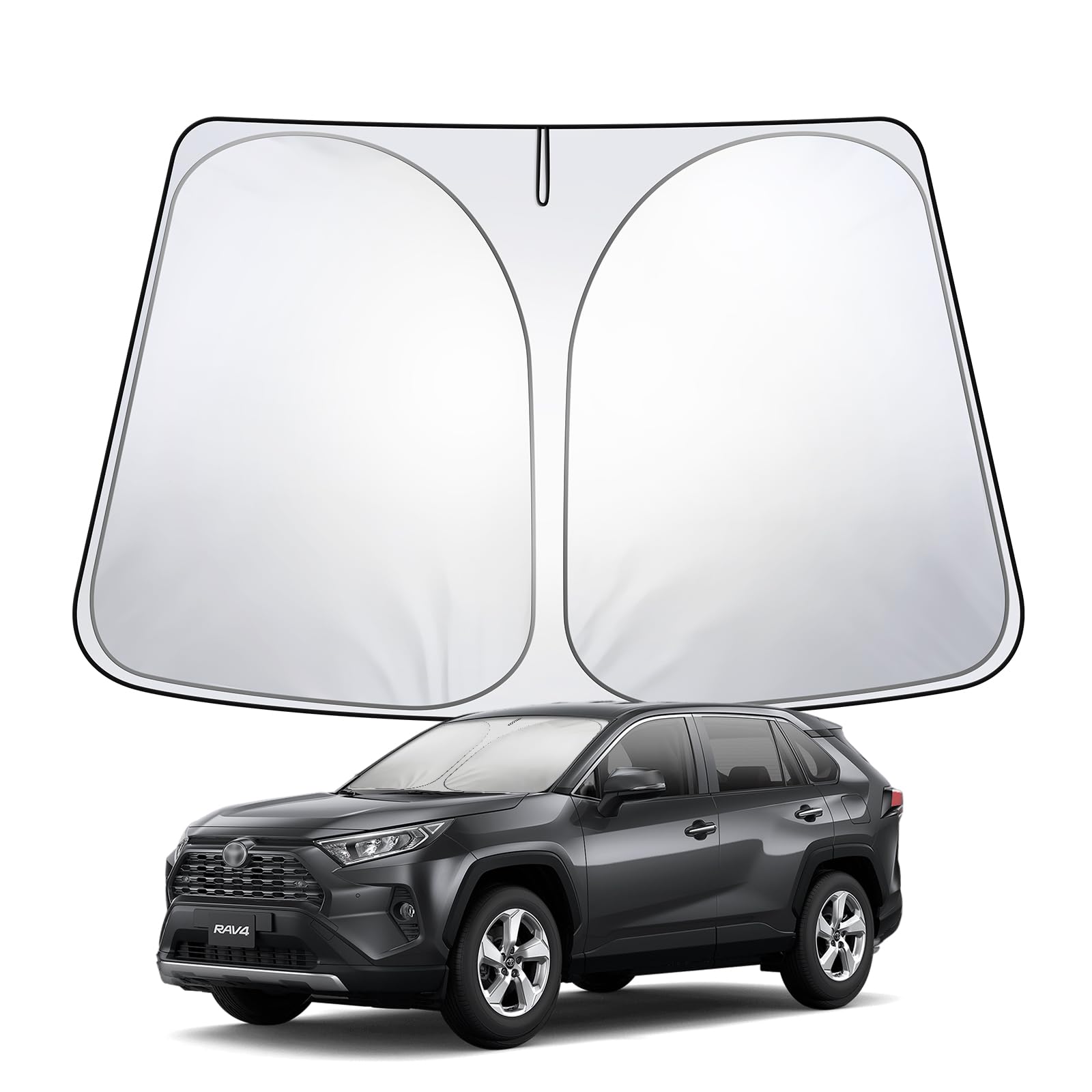 

LANGBEAN Эксклюзивный солнцезащитный экран для Toyota RAV4 серии 50, улучшенного типа, для лобового стекла, с защитой от УФ-лучей, солнцезащитный экран, складной солнцезащитный экран, аксессуары для RAV4