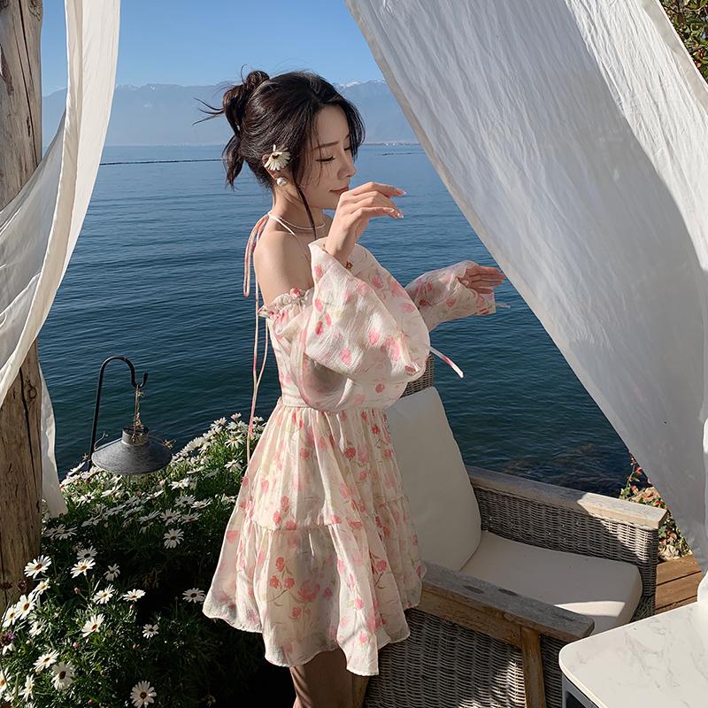 ワンピース Tulip Chiffon Long Dress Plus Tulip Tiered Chiffon Cocktail Dress with Barrel Pins