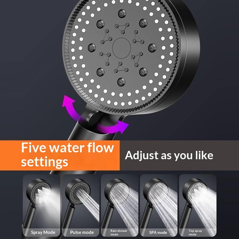 1Pcs 5 Modes Adjustable Filter Shower Head High Pressure Shower Head Bathroom Shower Head Accessories Sprayer