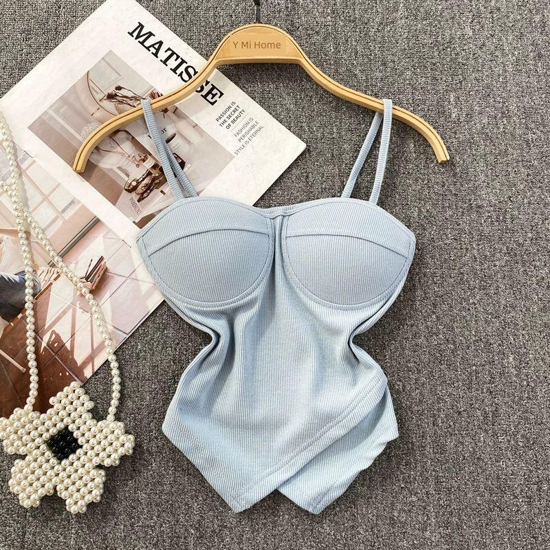 Pure Desire Sexy Outwear Silm Irregular Spaghetti-Strap Vest