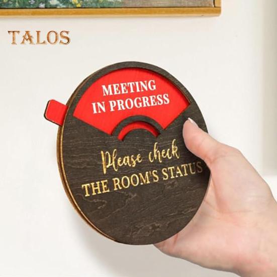 Rotatable Wooden Office Door Sign Meeting In Progress Office Door Busy Sign Welcome Please Knock Meeting Room Door Plaque Decoration