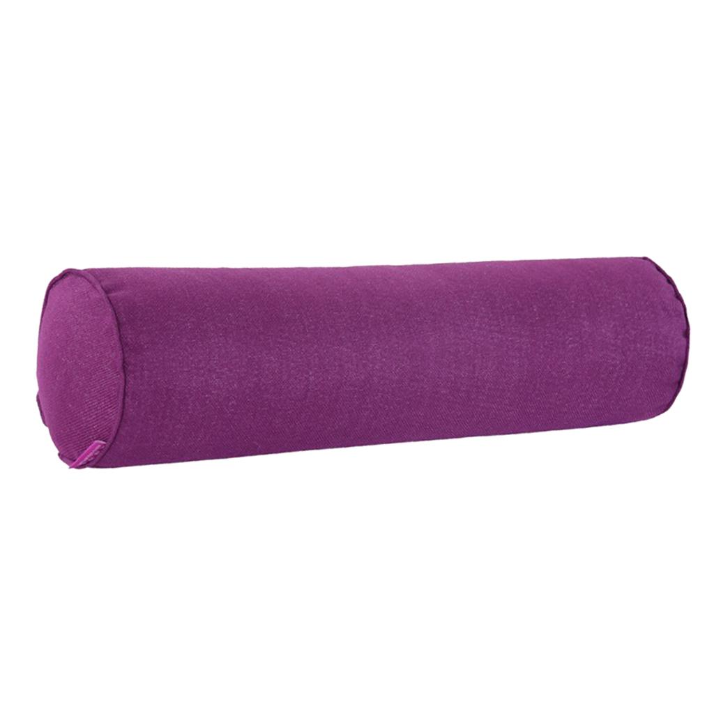 Neck Roll Pillow Soft Linen Orthopedic Sleeping Bolster Neck Back Support Cushion for Home Office Travel