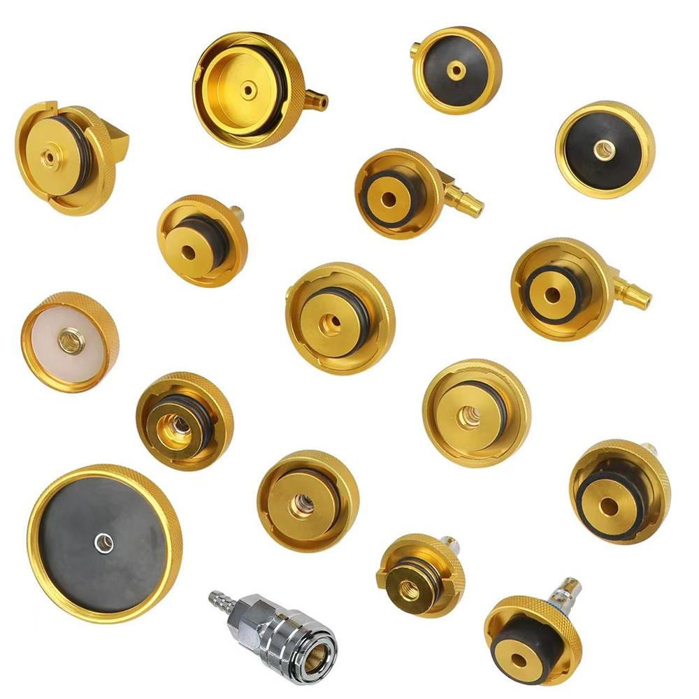 17 Pcs Master Cylinder Bleeder Kit Brake Fluid Bleeder Adapter Brake Pressure Bleeding Set with Quick Connector for Most Vehicle