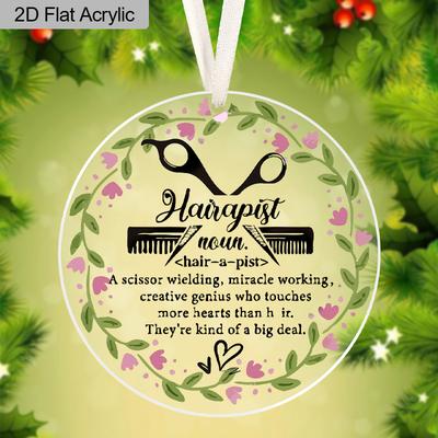 1pc Hairstylists Acrylic Hanging Ornament - Funny Tree Toppers for Multi Purpose Decoration - Ideal Gift for Friend - No Electricity Needed