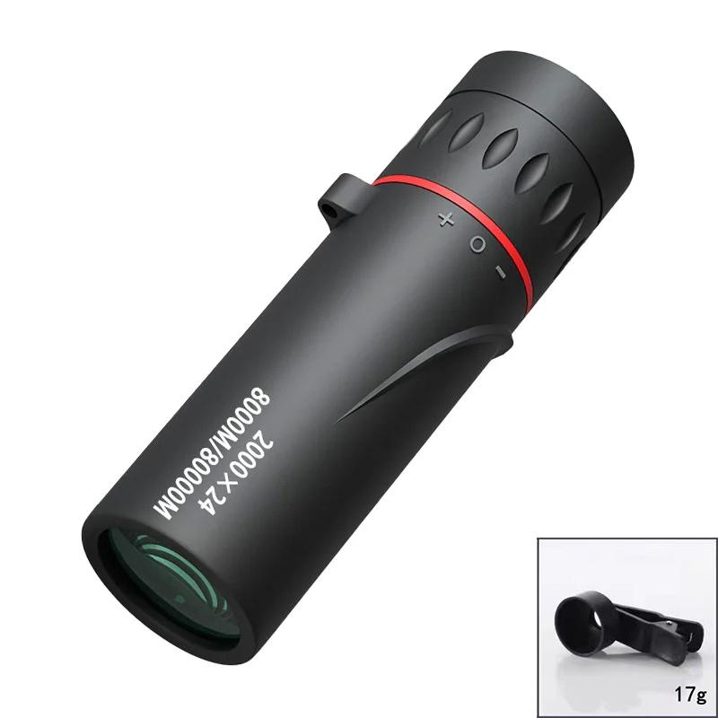 2000X24 Hd Monocular Telescope Mini Portable Mobile Phone Telescope With Holder Outdoor Camping Hunting Birdwatching Telescopes