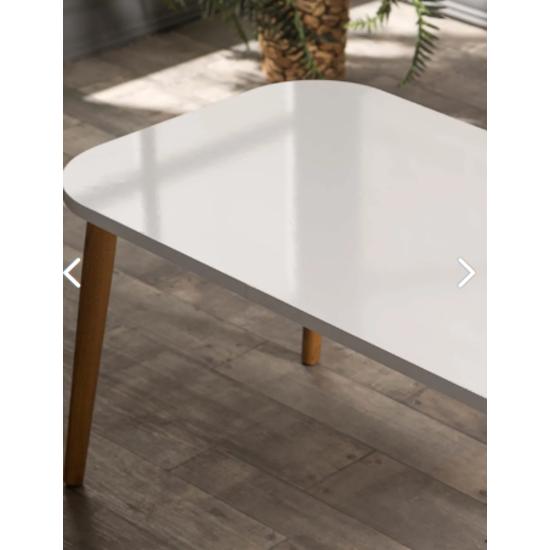 Center Table Kr Wooden Turned Leg White