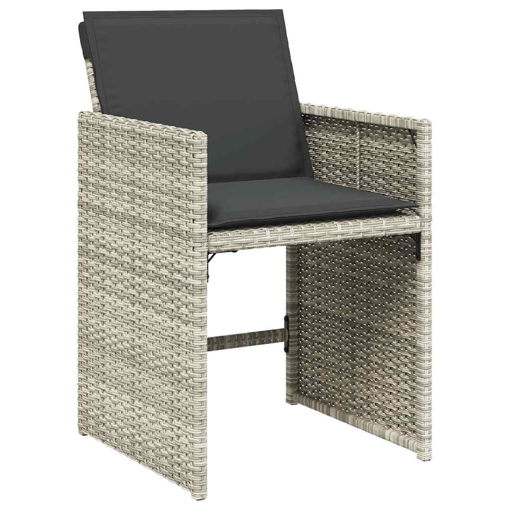 Vidaxl 11-Cz. Zestaw Mebli Do Ogrodu Z Poduszkami Jasnoszary Rattan Pe