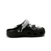 Crocs Baya EVA Sweet Space Roaming Sweet Cool Niche Personality Fashion Versatile Bow Star Love Hole Shoes Women Black