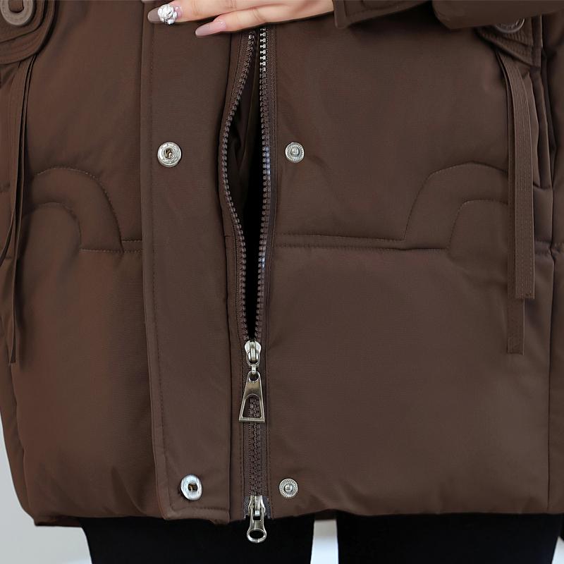Parka Lungă pentru Femei Plus Size, Jachete Calde de Iarnă, cu Glugă, Elegantă, Largă, Groasă, Îmbrăcăminte Exterioară, Palton pentru Femei de Vârstă Mijlocie