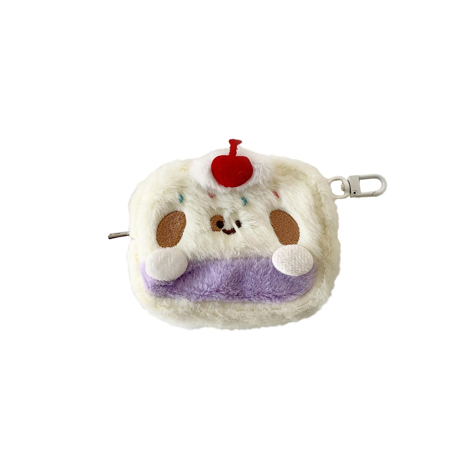 

Плюшевая сумка для хранения наушников для девочек, милый плюшевый кошелек для монет, портативный карманный чехол для наушников One Size фиолетовый